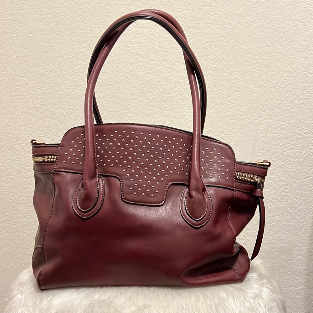 Maroon date night bag.